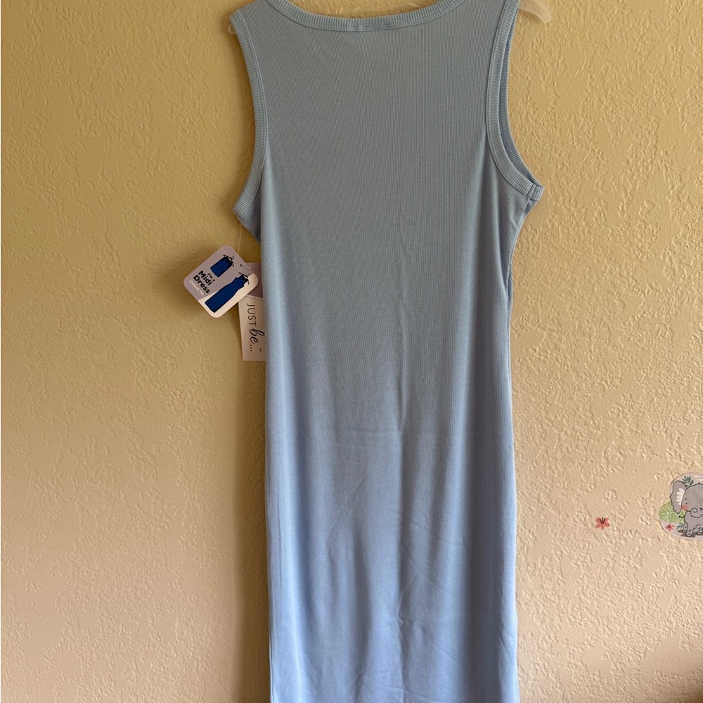 Just Be Light Blue Ribbed Tee